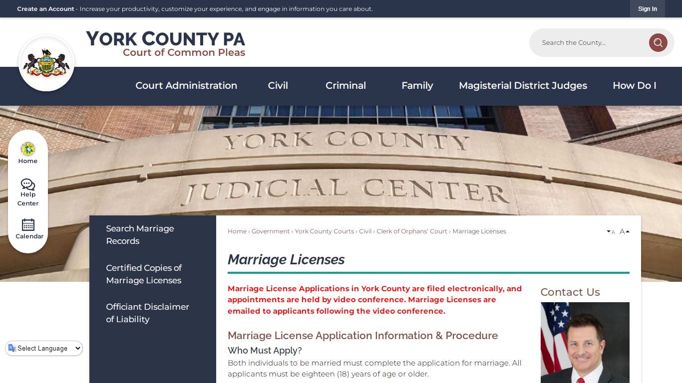 Marriage Licenses | York County, PA